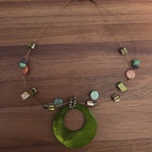 Green Circle Pendant Necklace